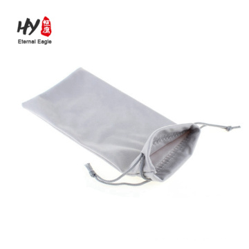 Simple microfiber double drawstrings eyeglass pouch